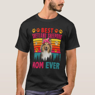 Camiseta Vintage Best Shetland Sheepdog Mãe Cão Cachorro H