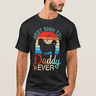 Camiseta Vintage Best Shih Tzu Dog Pai Nunca Feliz Cães Fa