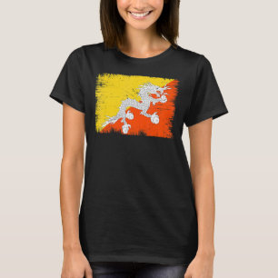 Camiseta Vintage Bhutan Flag Dia de Independência do Butão