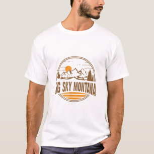 Camiseta Vintage Big Sky, Montana Mountain Hiking Souvenir