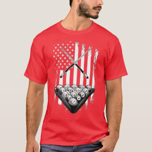 Camiseta Vintage Billiard American Flag Player Presente