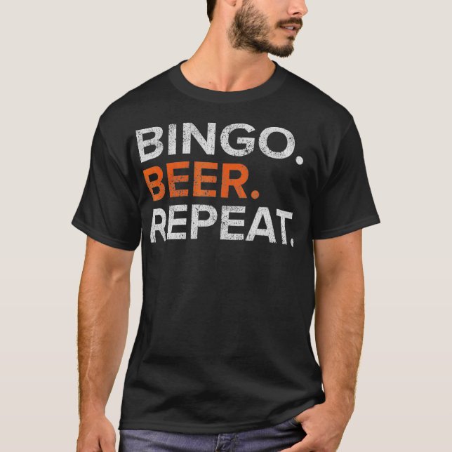 Camiseta Vintage Bingo Beer Repete Engraçado (Frente)