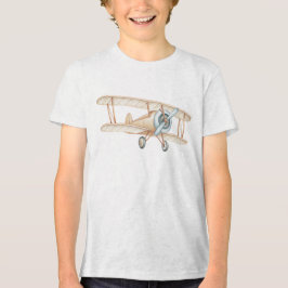 Camiseta Vintage Biplane Airplane Illustration
