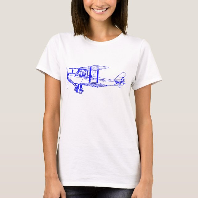 Camiseta Vintage Biplane - Azul (Frente)