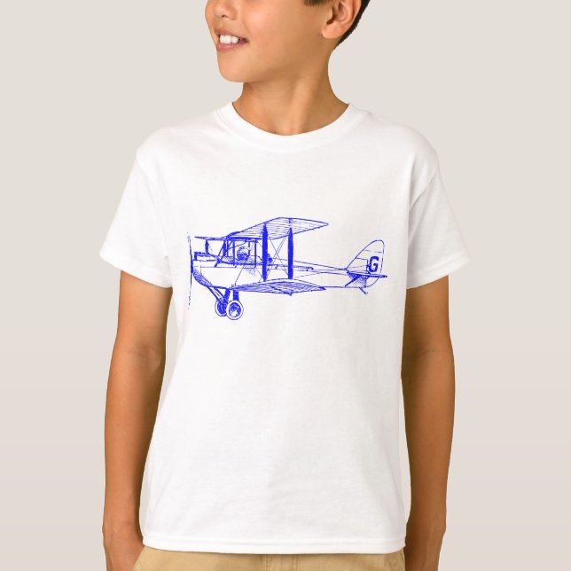 Camiseta Vintage Biplane - Azul (Frente)