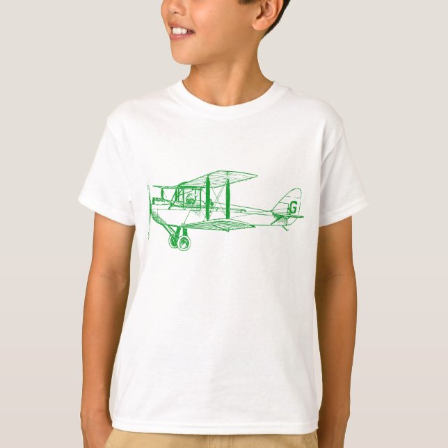 Camiseta Vintage Biplane - Grass Green (Frente)