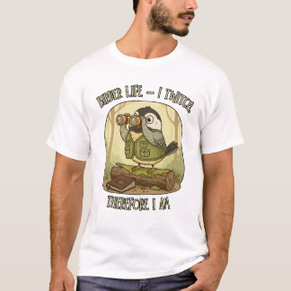 Camiseta Vintage Birder Life – I Twitch Therefore I Am 