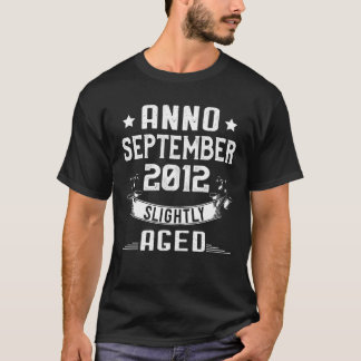 Camiseta Vintage Birthday ANNO setembro de 2012 Ligeirament