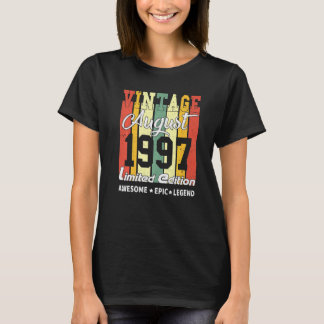 Camiseta Vintage Birthday Decoration agosto de 1997