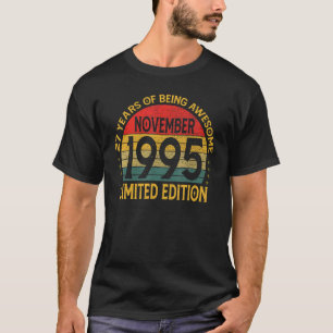 Camiseta Vintage Birthday Decoration novembro de 1995