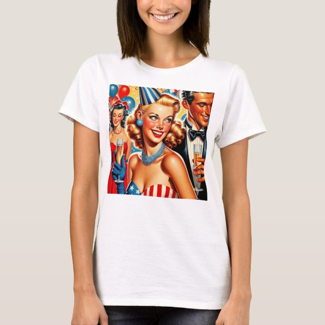 Camiseta Vintage Birthday Illustration  (Frente)