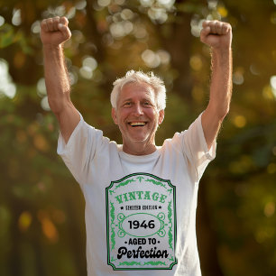 Camiseta Vintage Birthday Label Personalised Year T Shirt