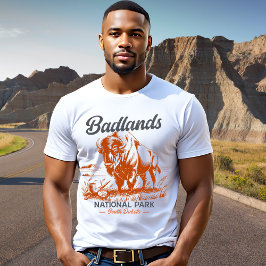 Camiseta Vintage Bison Design – Badlands National Park