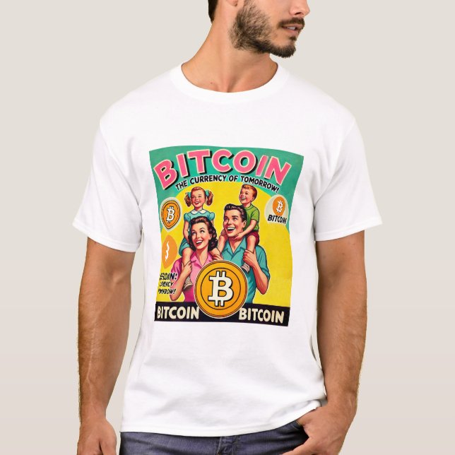 Camiseta Vintage Bitmoney BTC Advertisement Cryptocurrency (Frente)