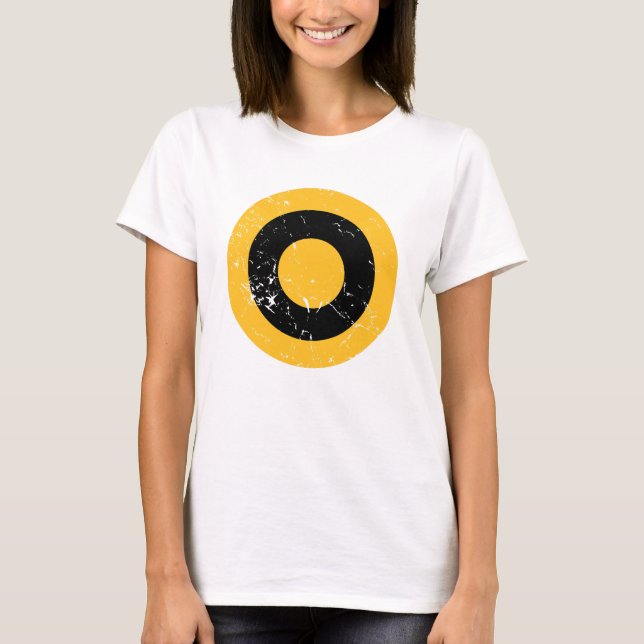 Camiseta Vintage Black & Amber Roundel (Vers.2) (Frente)