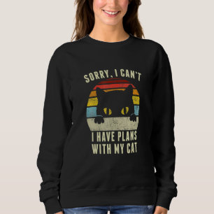 Camiseta Vintage Black Cat, desculpa não ter planos com