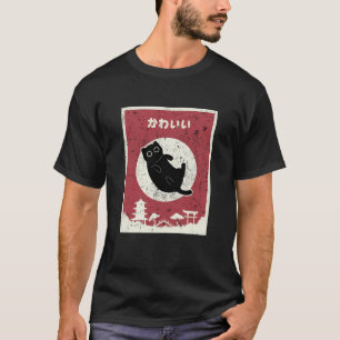 Camiseta Vintage Black Cat Kawaii - Animes Estéticos Para H