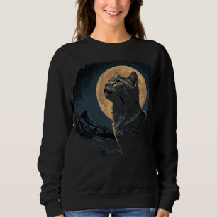 Camiseta Vintage Black Cat Moon
