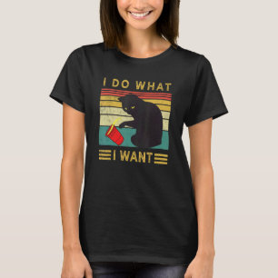 Camiseta Vintage Black Cat Red Cup Faz O Que Eu Quero