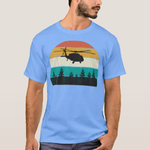 Camiseta Vintage Blackhawk Helicopter Retro War Sunset