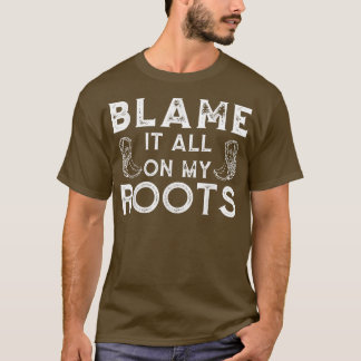 Camiseta Vintage Blame It All On My Roots Country Music Lov