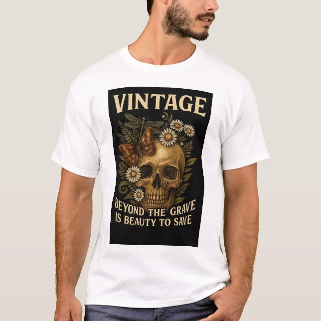 Camiseta Vintage Bloom & Bones” (Frente)