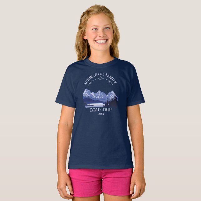 Camiseta Vintage Blue Mountain Lake Sunset (Frente Completa)