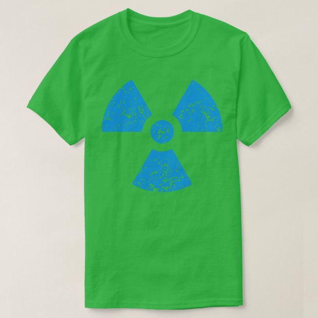 Camiseta Vintage Blue Radiation Sign (Frente do Design)