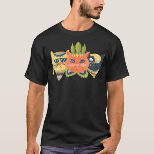 Camiseta Vintage Boho Gata Engraçado Hippie Gatinho Adoro