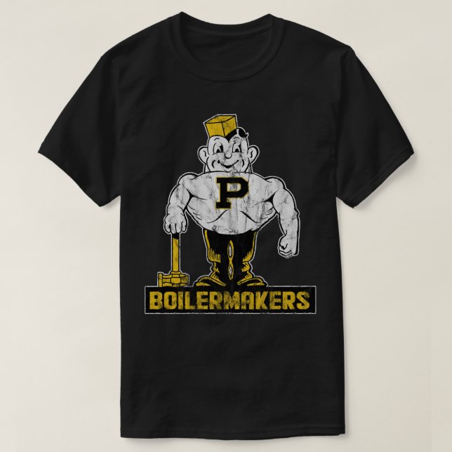 Camiseta Vintage Boilermaker mascot - Versão em relevo (Frente do Design)