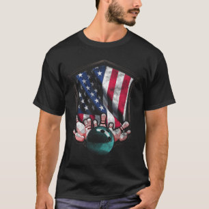 Camiseta Vintage Boliche Americana Bandeira 4 de julho Boli