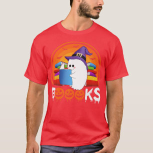 Camiseta Vintage Books Assusta Ghost Lendo Livros no Dia da