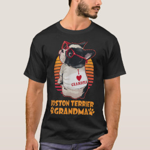 Camiseta Vintage Boston Terrier Grandma Wear Sunglasses Dog