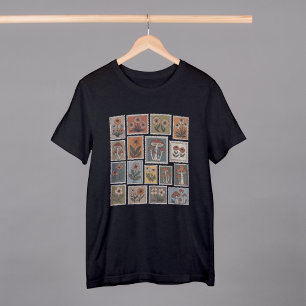 Camiseta Vintage Botânica Stamp Tee with Flowers and Mushr