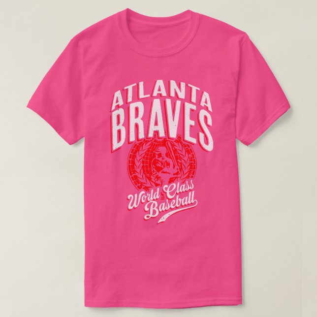 Camiseta Vintage BRAVES Classe Mundial Baseball TSirt (Frente do Design)