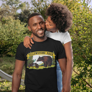 Camiseta Vintage Brown Bears no Parque Nacional de Yellowst