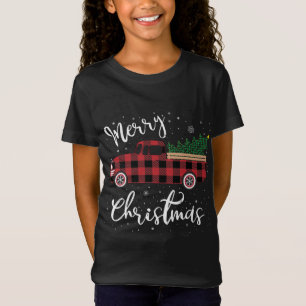 Camiseta Vintage Buffalo Xadrez Red Truck Feliz Natal