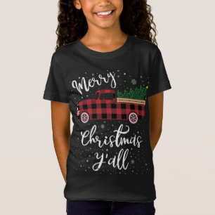Camiseta Vintage Buffalo Xadrez Red Truck Feliz Natal Y'