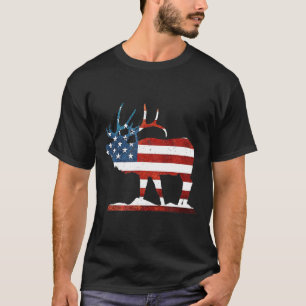 Camiseta Vintage Bull Elk Shirt American Elk Hunting Gift