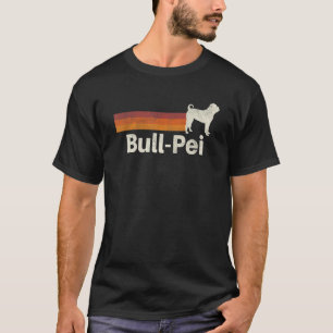 Camiseta Vintage Bull Pei Retro Mãe Pai Cão