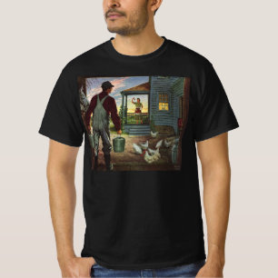 Camiseta Vintage Business, Fazenda com agricultores e galin