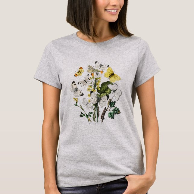 Camiseta Vintage Butterfly Papillon Ilustração Antiga (Frente)