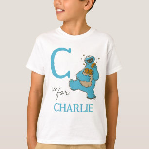 Camiseta Vintage - C é para Cookie Monster Adicione seu n