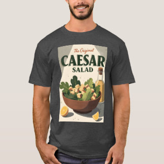 Camiseta Vintage Caesar Salad Poster Retro Kitchen Art gift