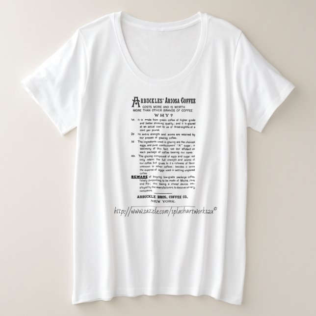 Camiseta "Vintage Café Anúncios" (Frente do Design)