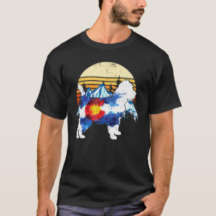 Camiseta Vintage Cairn Terrier Dog Colorado Flag Sunset Ret