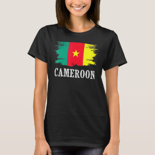 Camiseta Vintage Camarões Flag I Love Camarões