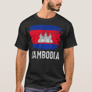 Camiseta Vintage Camboja Flag Para Cambojano
