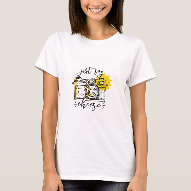 Camiseta Vintage Camera Apenas Diga Queijo (Frente)