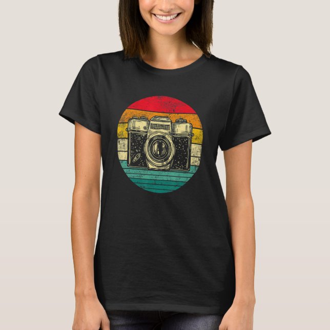 Camiseta Vintage Camera Photography  Retro Photographer Gra (Frente)